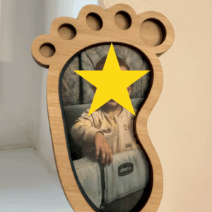👣 Drewniana Stópka ze Zdjęciem Twojego Maluszka! 💖