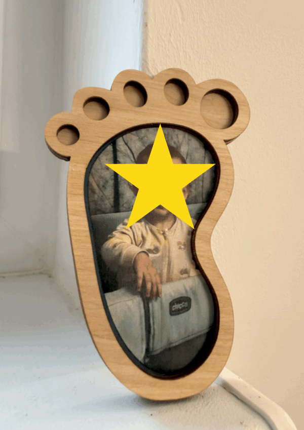 👣 Drewniana Stópka ze Zdjęciem Twojego Maluszka! 💖